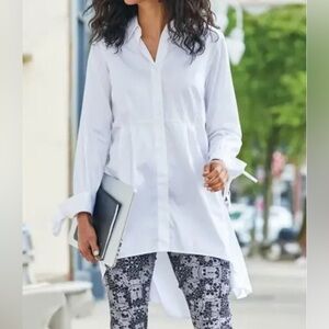 Soft Surroundings White Cotton Button Down Size Small